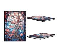 Pink Cherry Blossom 5D DIY Diamond Art Painting Notebook Kit (50 Pages A5 No Lines) Rhinestone Art Painting Notebook Kit for Adults Beginners Holiday Birthday Gift