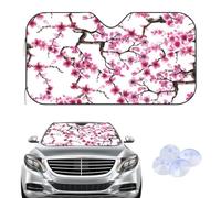 Pink Cherry Blossom Branches Windscreen Cover Sunshades, Frost Car Windshield Cover Winter, Car Accessories Anti Freeze Windscreen Gifts Wind Screen Protector Screen for Suv Van (135× 60 cm)