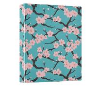 Pink Cherry Blossom Brown Branches 3 Ring Binder 1.5 Inch Round Ring Binder View Binder Holds 200 Documents for Home School Office Use