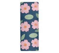 Pink Cherry Blossom Flamingo portable yoga mat for hot yoga printed, non slip, towel for yoga mat with carrying bag tapete para ejercicio 71x26 inches