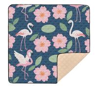 Pink Cherry Blossom Flamingo Soft Padded Baby Play mat Activity Gym for Indoor Outdoor Comfortable Foldable Activity Entertainment Mat for Baby Toddler Infant, 50'' x 50''alfombras con Musica