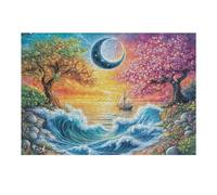 Pink Cherry Blossom Mountain 300 Piece Jigsaw Puzzle for Adults Meditation Aid Mindful Practice Detailed Design for Yoga Enthusiasts 300 PCS