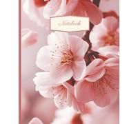 Pink Cherry Blossom Notebook - 7.5 x 9.25 Lined Journal | 100 Pages | Pretty Floral Diary | Spring Aesthetic Writing Space