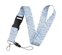 Pink Cherry Blossom Rainbow Lanyard Hearts Phone Strap Keys ID Card Hanging Badge Holder Rope Phone Charm String(Color3)