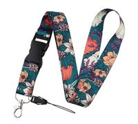 Pink Cherry Blossom Rainbow Lanyard Hearts Phone Strap Keys ID Card Hanging Badge Holder Rope Phone Charm String(Color7)