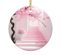 Pink cherry blossom staircase Ceramic Ornaments Are Beautiful and Fashionable Suitable for Various Festival Decorations