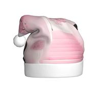 Pink Cherry Blossom Staircase Christmas Hat For Adult.Festive Christmas Beanie With Pom Pom, Unisex Holiday Cap For Xmas Parties.