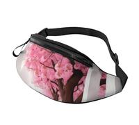 Pink Cherry Blossom Staircase Fanny Pack for Men Women, Fashion Festival Fanny Pack, Travel Sport Walking Waist Bag
