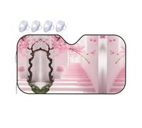 Pink Cherry Blossom Staircase It is a car Windshield Sun Visor, which Does not take up Too Much Space and Protects The Environment Inside The car.