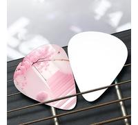 Pink cherry blossom staircase Patterned guitar pick set - (thin/medium/thick), widely compatible with all kinds of stringed instruments,