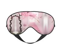 Pink Cherry Blossom Staircase Print Eye Mask for Comfortable Sleep – Elastic Nighttime Shade, Perfect for Plane, Travel, and Meditation