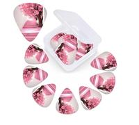 Pink cherry blossom staircase Print Guitar Picks 12 Pack Guitar Plectrums with Storage Box Bass Picks For Acoustic Guitar Bass Electric Ukulele Includes 0.46mm, 0.71mm, 0.96mm