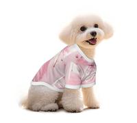Pink cherry blossom staircase Print Pure Cotton Pet T-Shirt, Dogs & Cats Comfy Tee Vest, for Small Medium Summer Winter Clothes