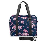 Pink Cherry Blossom Travel Duffel Bags for Women Men Cherry Weekend Overnight Bag 32 L Large Cabin Holdall Tote Bag for Travel Sports Gym