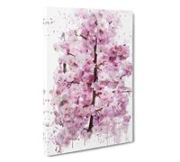 Pink Cherry Blossom Tree 4 V3 Canvas Print | Gallery Wrapped 30mm Frame Wall Art | 30x20 inches | Ready to Hang | Modern Floral Picture | Living Room Bedroom Lounge Office