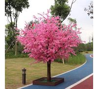 Pink Cherry Blossom Tree, Artificial Peach & Cherry Blossom Combo for Social Media Decor, Wish Tree, Seasonal Festival & Home Decor(2.5mx2m)