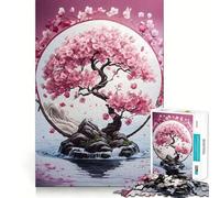 Pink Cherry Blossoms 1000 Piece Jigsaw Puzzles for Teenagers Strong Logic Toy Calm Escape Clear Edge Birthday Gift (38x52cm)