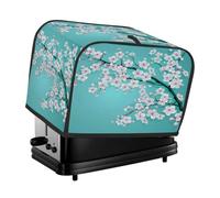 Pink Cherry Blossoms Branches Turquoise Toaster Cover 2 Slice Toaster Cover, Dust Cover Kitchen Small Appliance Cover