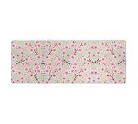 Pink Cherry Blossoms Desk Protector Mat, Extra Large and Durable Desk Pad with Non-Slip Backing for Home Office Use
