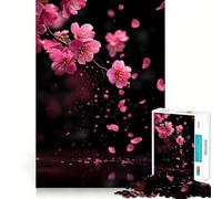 Pink Cherry Blossoms Falling Teenager Jigsaw Puzzles 1000 Pieces Mind Puzzle Casual Relax Image Assembly Heartfelt Gift (38x52cm)
