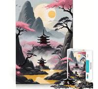 Pink Cherry Blossoms Jigsaw Puzzles 1000 Piece for Adults Think Smart Toy Together Fun Accurate Cut Art Display (38x52cm)
