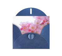 Pink Cherry Blossoms Pearl Paper Holiday Greeting Card With Envelopes Weddings Party Birthday Invitations Wishes