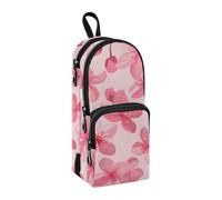 Pink Cherry Blossoms Pencil Case, Big Capacity Pen Bag with Compartment Students Schoolbag Shape Stationery Organizer Pencil Pouch Marker Case for School Office Work