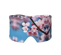 Pink Cherry Blossoms Print Sleep Eye and Ear Muffs Mask - Adjustable Yoga Travel Headband, Keep Warm Shading Comfortable Aid