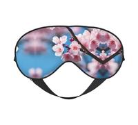 Pink Cherry Blossoms Print Soft Eye Mask - Comfortable Sleep, Blocks Light, Full Eye Coverage, Ideal for Travel, Meditation