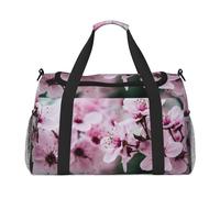 Pink Cherry Blossoms Print Weekender Bag,Gym Bag with,Carry On Luggage Overnight Weekend Bag, Holdall Handbag & Shoulder Bag for Travel Fitness