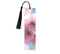 Pink Cherry Blossoms Printed Metal Bookmarks S - Black Lightweight Aluminium Book Marker for Books, Journals & Gifts, Ideal Book Lovers, Holiday Decor & Crafts