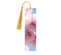 Pink Cherry Blossoms Printed Metal Bookmarks S - Gold Lightweight Aluminium Book Marker for Books, Journals & Gifts, Ideal Book Lovers, Holiday Decor & Crafts