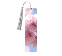 Pink Cherry Blossoms Printed Metal Bookmarks S - Gray Lightweight Aluminium Book Marker for Books, Journals & Gifts, Ideal Book Lovers, Holiday Decor & Crafts