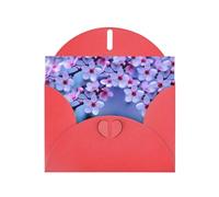 Pink Cherry Blossoms Red prints Greeting Cards 6x4-inch with Envelope | Perfect for writing greetings and thank-you notes