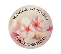 Pink Cherry Blossoms Soft Background Round Tin Sign Vintage Style Metal Sign Home Bar Garden Wall Plaque Decor Metal Poster 8x8 Inch