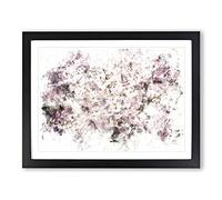Pink Cherry Blossoms Watercolour Modern Framed Print | A3 Black Framed Wall Art | Ready to Hang | Modern Floral Picture | Living Room Bedroom Lounge Office