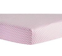 Pink Chevron Deluxe Flannel Fitted Crib Sheet - Chevron Print Cotton Flannel, Pink and White, Fully Elasticized, 10 in Deep Pockets, Fits Standard Crib Mattress 28 in x 52 in