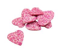 Pink chocolate candy sprinkle strawberry flavour heart cake decoration (250g)