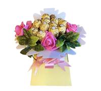 Pink Chocolate Hamper Bouquet Flower Personalised Gift Sweets Candy Present Large Birthday (Medium)