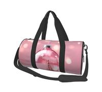 Pink Christmas Ball Duffle Bag With Shoes Compartment And Adjustable Strap,Foldable Travel Duffel Bags For Men Women,Waterproof Duffel Bags, Black, One Size