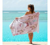 Pink Christmas Cartoon Theme Printed Beach Towel - Joyful Holiday Time (07,160cm x 80cm)