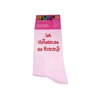 Pink Christmas Socks 1st Christmas as Mummy in Red Ladies Gift for New Mum