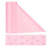 Pink Christmas Table Decorations, Anstore Pink Table Runner,1181x9 Inch Christmas Table Runners with 150pcs Rhinestone, Christmas Table Cloth for Christmas Dining Table Decoration Tablecloth