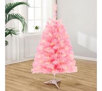(Pink) Christmas Tree Hinged Spruce Artificial Holiday Christmas Tree For Home Office And Xmas Party Decoration