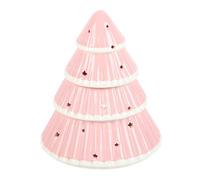 Pink Christmas Tree Oil Burner - Festive Holiday Aromatherapy Decor, Ceramic Fragrance Diffuser for Essential Oils, for Christmas and Home Decoration, 4.5 Inches Tall