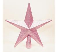 Pink Christmas Tree Top Star Topper Glitter finish 20cm
