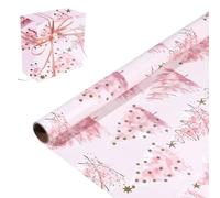 Pink Christmas Wrapping Paper,Wrapping Paper Roll,Elegant Christmas Papers 43cm x 3m Festive Gift Wrap Holiday Patterns,Single/Multi-Pack Gift Wrapper Recyclable Xmas Wrapper (Pink, E)