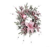Pink Christmas Wreath with Balls 50cm Indoor Outdoor(50cmCircle)