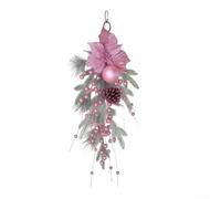Pink Christmas Wreath with Balls 50cm Indoor Outdoor(55cmHanging Tree)