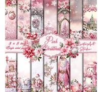 Pink Christmas, Xmas Paper Pads, Christmas Scrapbook Paper, Xmas Scrapbook